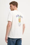 Koszulki męskie - Pepe Jeans t-shirt bawełniany męski kolor biały z nadrukiem PM509962 - miniaturka - grafika 1