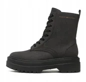 Botki damskie - Tommy Hilfiger Botki Damskie Szare Logo 39 1Żch - miniaturka - grafika 1