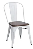 Krzesła - D2.Design design Krzesło Paris Wood białe sosna orzech 72714 - miniaturka - grafika 1