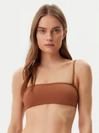 Stroje kąpielowe - Calvin Klein Swimwear Góra od bikini KW0KW02845 Brązowy - miniaturka - grafika 1