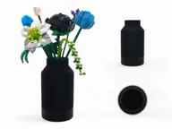 Wazony i flakony - Wazon Modern Design - nietłukący 15 cm Wazon 3D na sztuczne kwiaty czarny - miniaturka - grafika 1