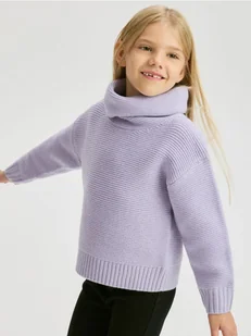 Reserved - Sweter z golfem - lawendowy - Swetry dla dziewczynek - miniaturka - grafika 1