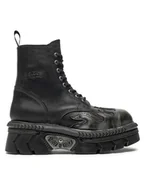 Glany damskie - NEW ROCK Glany M-MILI134C-S1 Czarny - miniaturka - grafika 1