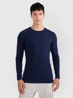 Koszulki męskie - 4F Longsleeve slim gładki męski - granatowy XXL - miniaturka - grafika 1