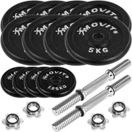 Hantle i ciężarki - MOVIT Zestaw hantli żeliwnych - 2 x 25 kg - miniaturka - grafika 1