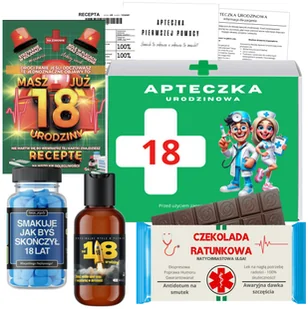 Zestaw Prezent na 18 Urodziny dla Chłopaka Apteczka - Zestawy upominkowe - miniaturka - grafika 1