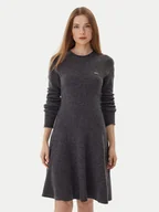 Sukienki - Lacoste Sukienka dzianinowa EF4161 Szary Regular Fit - miniaturka - grafika 1