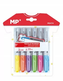 Marker do tekstyliów 6 kolorów - MP Main Paper - Markery do tablic - miniaturka - grafika 1