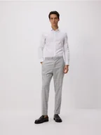 Spodnie męskie - Reserved - Spodnie garniturowe z dodatkiem wiskozy - jasnoszary - miniaturka - grafika 1