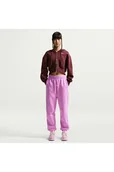 Spodnie damskie - Damskie spodnie dresowe o kroju oversize z wysokim stanem Nike Phoenix Fleece - Fiolet - miniaturka - grafika 1