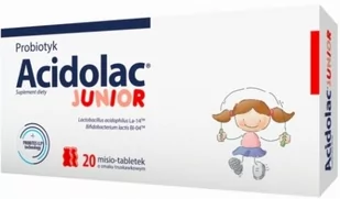 Polpharma ACIDOLAC JUNIOR Probiotyk o smaku truskawkowym, 20 misio-tabletek - Układ pokarmowy - miniaturka - grafika 1