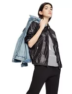 Kurtki damskie - Armani Exchange Kurtka damska Zip Up Icon Blouson Windbreaker, czarny, L - miniaturka - grafika 1