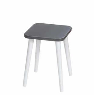 Taboret lub hocker kwadratowy ze sklejki Dark Moon, Wykończenie nogi - Buk - farba szara, Wysokość [cm] - 41, Wymiar siedziska [cm] - 30x30 - Taborety i hokery - miniaturka - grafika 1