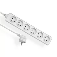 Przedłużacze i rozgałęźniki - ELGOTECH EPS-603 Przedłużacz 6x z/u dł 3m biały - miniaturka - grafika 1