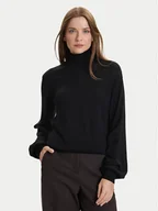 Swetry damskie - TWINSET Golf 252AT3102 Czarny Regular Fit - miniaturka - grafika 1