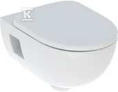 Miski WC - Zestaw wiszącej miski WC Selnova, lejowa, B36 cm, H38 cm, T53 cm, częściowo ukryte mocowania, Rimfree, z deską sedesową, mocowanie od góry, wolne - miniaturka - grafika 1