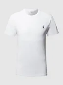 Koszulki męskie - T-shirt o kroju custom slim fit z wyhaftowanym logo - miniaturka - grafika 1