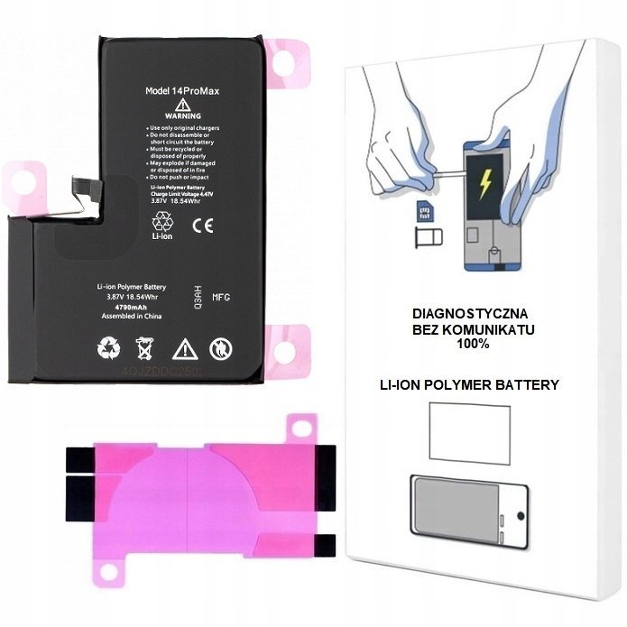 BATERIA DO iPHONE 14 PRO MAX 4323 mAh DIAGNOSTYCZNA BEZ KOMUNIKATU ŚWIEŻA