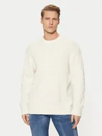 Swetry męskie - Tom Tailor Denim Sweter 1044433 Écru Relaxed Fit - miniaturka - grafika 1