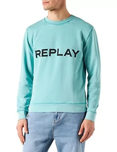 Replay Bluza męska, 488 Zielona woda, S - Bluzy męskie - miniaturka - grafika 1