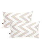 Poszewki na poduszki - Komplet Poszewki dekoracyjne 2szt. boho LINE etno punch 30x50cm beżowe - miniaturka - grafika 1