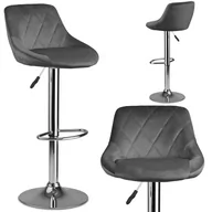 Taborety i hokery - Sofotel Hoker barowy z oparciem Nerra szary 260010 - miniaturka - grafika 1