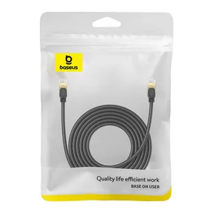 Kabel sieciowy kat. 8 Baseus Ethernet RJ45, 40Gbps, 5m (czarny) - Kable miedziane - miniaturka - grafika 8