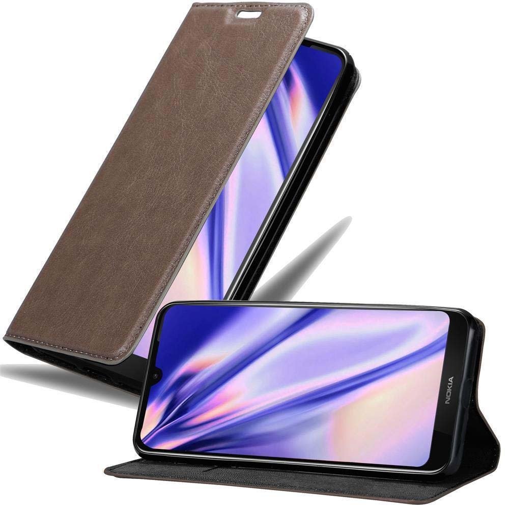 Etui Cadorabo na telefon komórkowy Nokia 4.2 w kolorze COFFEE BROWN z magnetycznym zamknięciem, funkcją podstawki i kieszenią na karty, etui ochronne z klapką w stylu książki