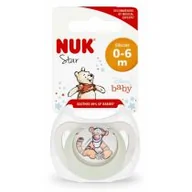 Smoczki uspokajające - Nuk Smoczek uspokajający silikonowy 0-6 mies. Star Tygrysek 10730905 - miniaturka - grafika 1