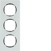 Klawisze i ramki - Hager polo R.8 Ramka 3-krotna, szkło, biały 10132609 10132609 - miniaturka - grafika 1