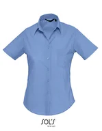 Bluzki damskie - SOLS Bluzka damska Mix Poplin krótki rękaw 16070 Niebieski Średni Niebieski 3XL - miniaturka - grafika 1