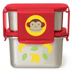 Skip Hop Stalowe pudełko na lunch / przekąski Zoo Lunch Kit - monkey 252483 - Lunch boxy - miniaturka - grafika 1