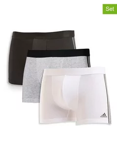 Majtki męskie - adidas Bokserki (3 pary) w kolorze czarnym, szarym i białym - grafika 1