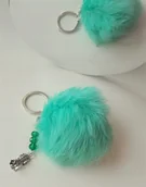 Breloki - Brelok Futro Miętowy Pompon Żaba Do Kluczy Do Auta - miniaturka - grafika 1