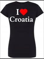 Koszulki i topy damskie - T-Shirt damski nadruk I Love Croatia Kocham Chorwacje XL - miniaturka - grafika 1
