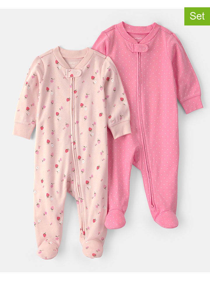 carter's Śpioszki (2 szt.) w kolorze różowo-jasnoróżowym