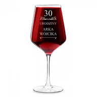 Kieliszki - Kieliszek grawerowany do wina rubin rozmiar XL dla niego na 30 - miniaturka - grafika 1