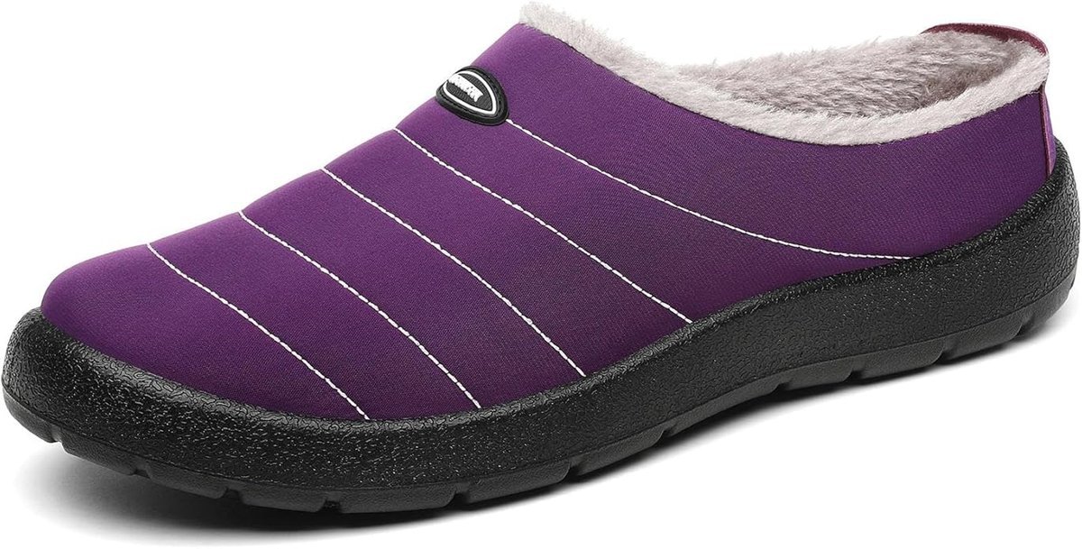 Kapcie Zimowe Unisex Ciepłe z Pluszową Wyściółką Fioletowe Rozmiar 41