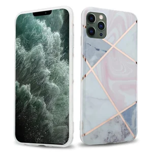 Etui Cadorabo do Apple iPhone 12 Pro Max (6,7 cala) w kolorze różowego białego złota Etui na telefon komórkowy Marble No.9 wykonane z silikonu TPU z mozaikowym wzorem Etui silikonowe Ultra Slim Back Cover Case Bumper - Etui i futerały do telefonów - miniaturka - grafika 1