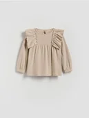 Bluzki dla niemowląt - Reserved - Bluzka z falbanką - beżowy - miniaturka - grafika 1