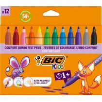 Flamastry Kids Comford Jumbo BIC 12 kolorów - Przybory szkolne - miniaturka - grafika 1