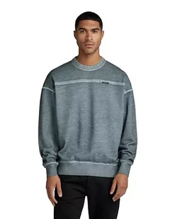 G-STAR RAW Bluza męska Garment Dyed Loose R Sw, Szary (Axis Gd D23881-d249-g083), L - Bluzy męskie - miniaturka - grafika 1