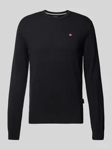 Sweter z dzianiny z wyhaftowanym logo model ‘DROZ’ - Swetry męskie - miniaturka - grafika 1