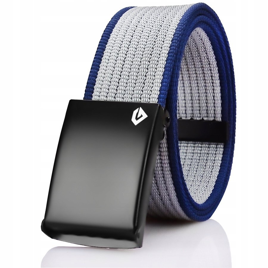 Pasek DŁUGI Szary+ Granat Parciany MĘSKI 130cm