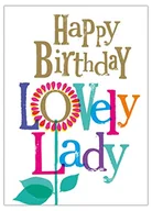 Kartki okolicznościowe i zaproszenia - 'Happy Birthday' urocza pani, kartka urodzinowa dla kobiet, urocza kartka urodzinowa dla pań - miniaturka - grafika 1