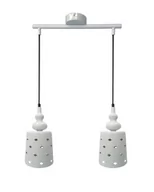 Lampy sufitowe - Candellux LAMPA wisząca HAMP 32-51929 metalowa OPRAWA listwa wzorki biała - miniaturka - grafika 1