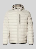 Kurtki męskie - Pikowana kurtka z kapturem z nadrukiem z logo - miniaturka - grafika 1