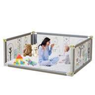 Łóżeczka i kojce - Kojec BabySpace MaxiPlus 180x150 z materacem siatka regulacja wysokości - miniaturka - grafika 1