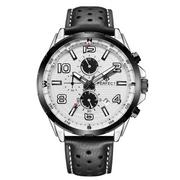 Zegarki męskie - Czarny zegarek męski pasek duży solidny Perfect CH05L - miniaturka - grafika 1