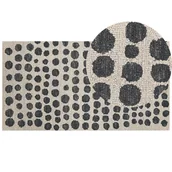 Dywany - Dywan wełniany 80 x 150 cm beżowo-czarny HAVRAN - miniaturka - grafika 1